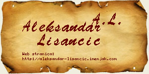 Aleksandar Lišančić vizit kartica